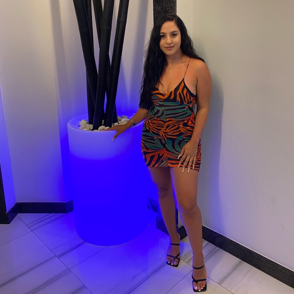 Zebra Ruched Bodycon Dress